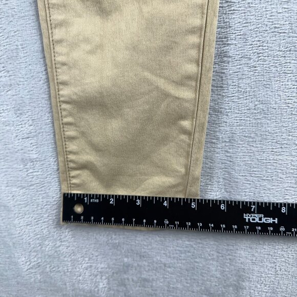 VIP Skinny Jeans Womens Size 13/14 Mid Rise Flat Front Five Design Pockets Khaki - Picture 9 of 10